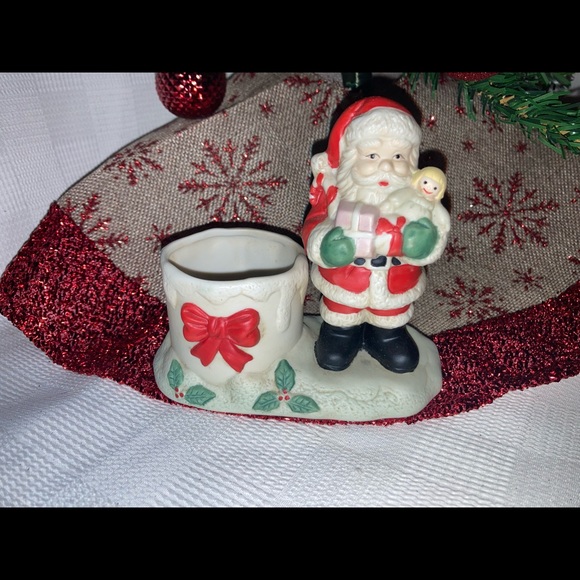 Vintage Santa Candle Holder
